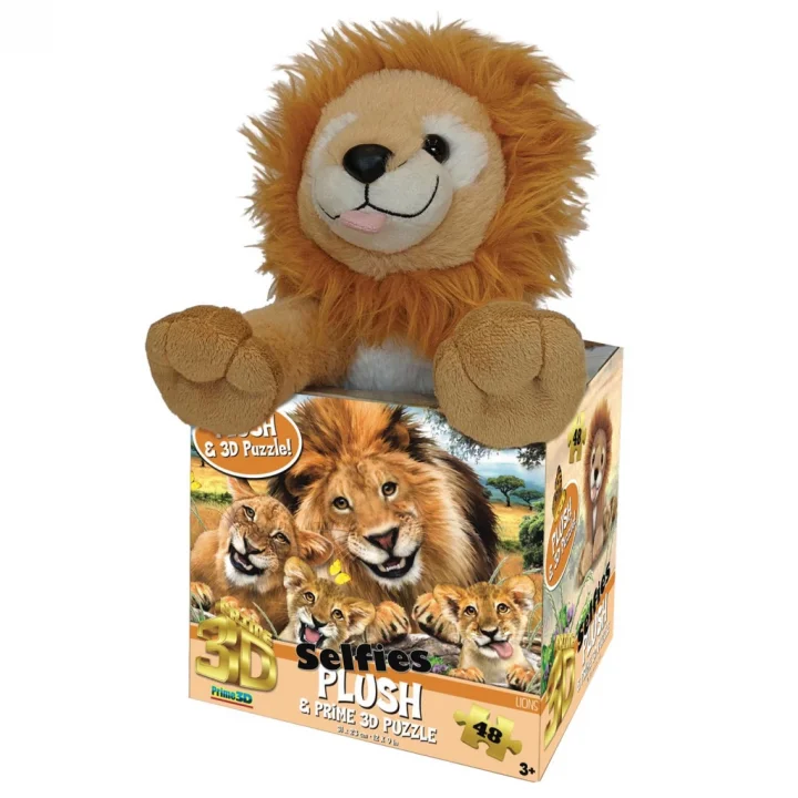 Mey İthalat®  Prime 3D - Aslan Pelüş ve Selfie 48 Parça Puzzle 15803