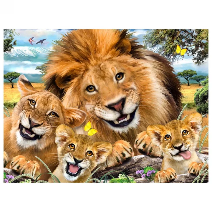 Mey İthalat®  Prime 3D - Aslan Pelüş ve Selfie 48 Parça Puzzle 15803