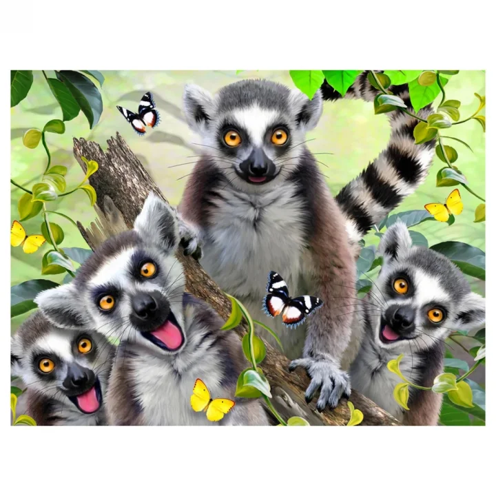 Mey İthalat®  Prime 3D - Lemur Pelüş ve Selfie 48 Parça Puzzle 15801