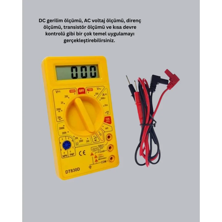 Mey İthalat® Profesyonel Dijital Multimetre Volt Amper Direnç Ölçümü Yeni Nesil