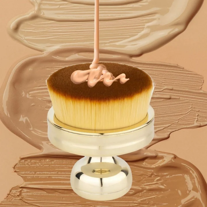 Mey İthalat®  Profesyonel Geniş Pratik Tutma Saplı Gold Büyük Fondöten Yayma Fırçası