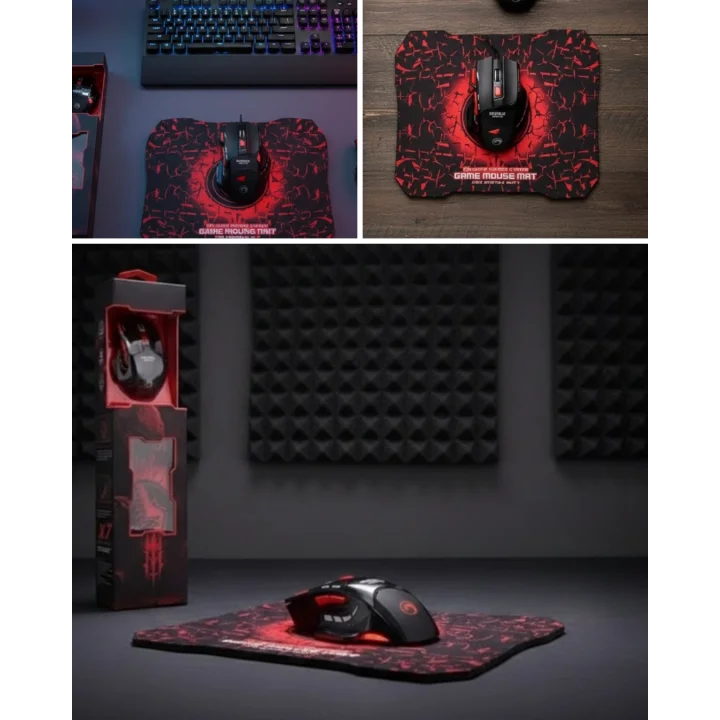 Mey İthalat® Profesyonel Oyuncu Mouse Seti Dokuma USB Kablolu RGB Aydınlatmalı