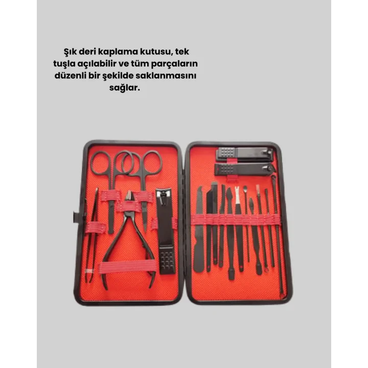 Mey İthalat® Profesyonel Paslanmaz Çelik Manikür & Pedikür Seti Yeni Nesil