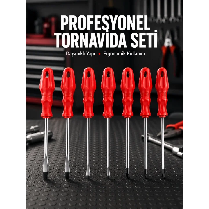 Mey İthalat® Profesyonel ve Günlük Kullanıma Uygun 7li Tornavida Seti