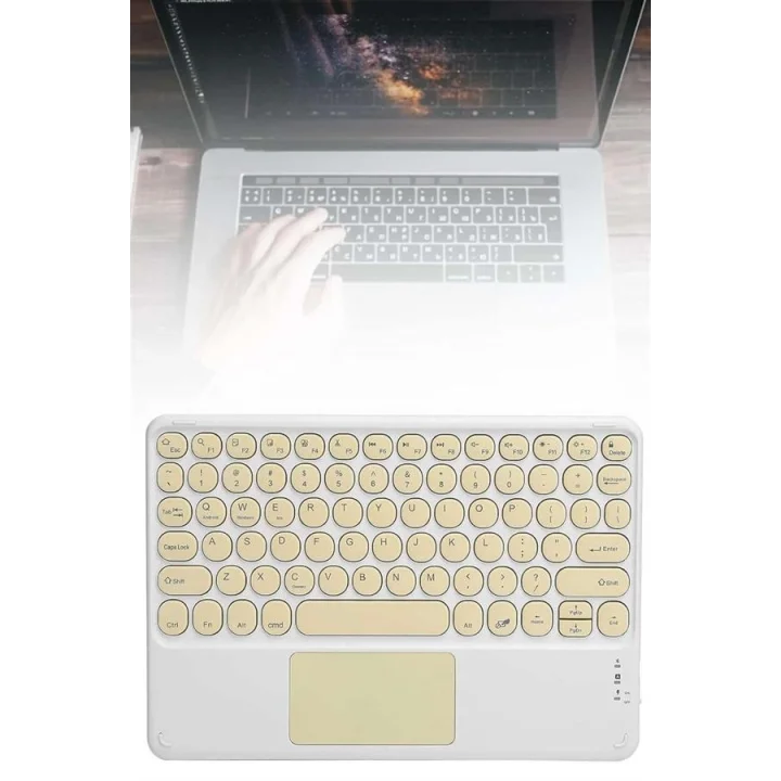 Mey İthalat® Profesyonel Wifi Q Klavye Bluetooth Klavye Touchpad 10.8 Inç Yeni Nesil