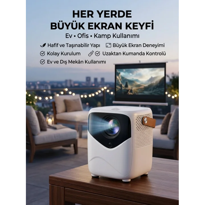 Mey İthalat® Projeksiyon Cihazı Film Dizi Oyun Wifi Destekli
