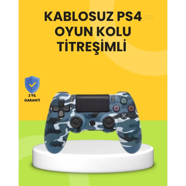Mey İthalat® PS4 Uyumlu Kablosuz Oyun Kolu Ergonomik Çift Titreşimli