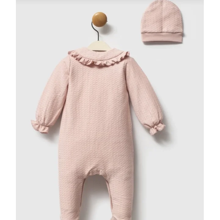 Mey İthalat® Pudra Girls Şapkalı Tulum MNB1315 Pudra