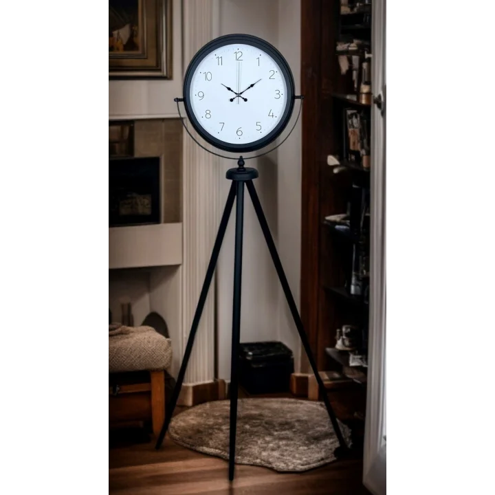Mey İthalat® Pure Black Tripod Ayaklı Saat