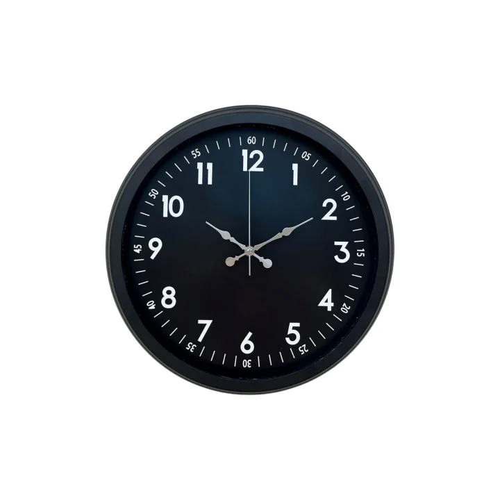 Mey İthalat® Pure Dark Black 40 Cm Metal Duvar Saati