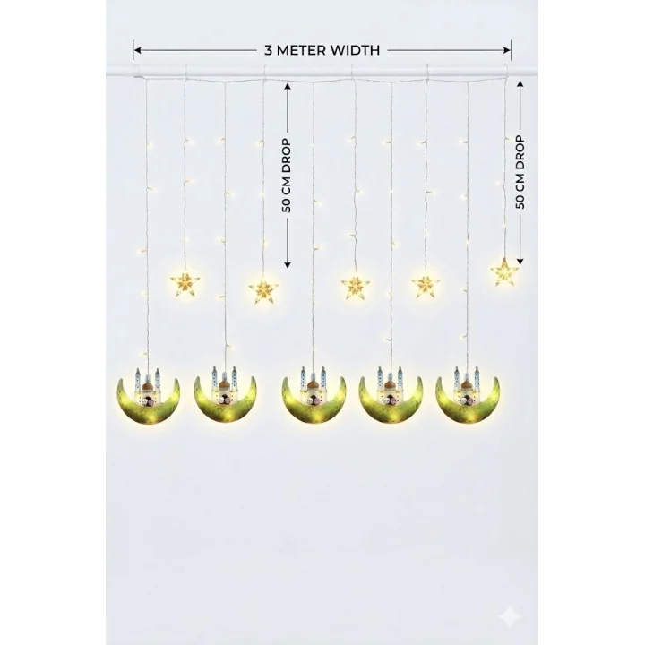 Mey İthalat® Ramazan Perde LED Işık 3 Metre