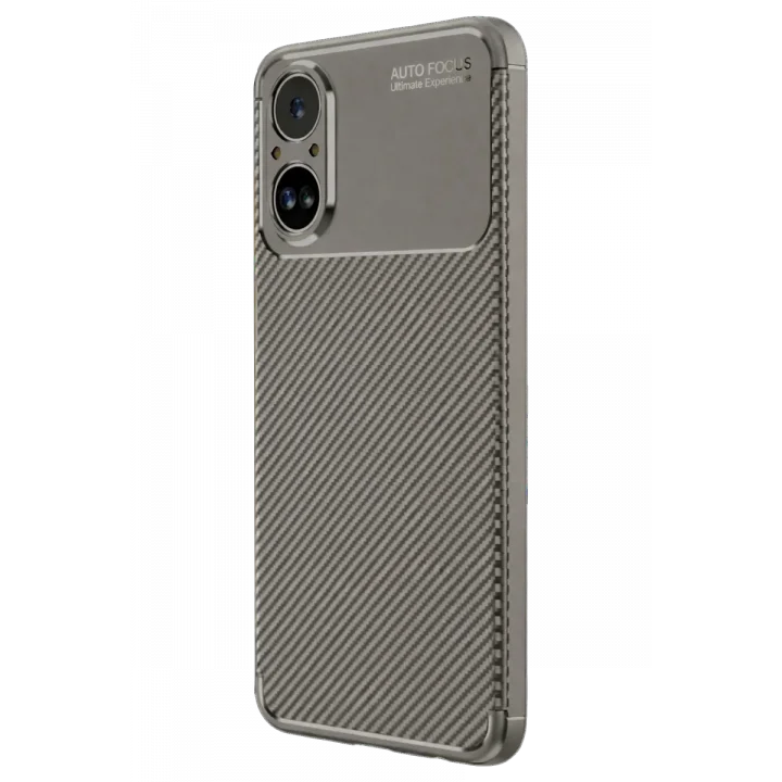 Mey İthalat®  Realme 12 Lite Kılıf Auto Focus Karbon Kapak - Gri