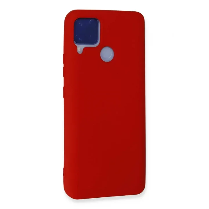 Mey İthalat®  Realme C15 Kılıf Nano içi Kadife Silikon - Kırmızı