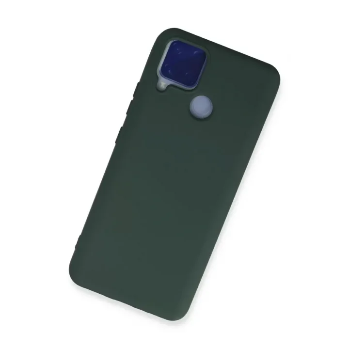 Mey İthalat®  Realme C15 Kılıf Nano içi Kadife Silikon - Koyu Yeşil
