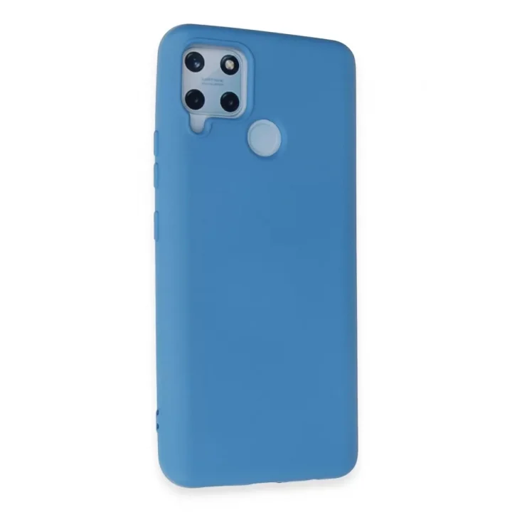 Mey İthalat®  Realme C15 Kılıf Nano içi Kadife Silikon - Mavi