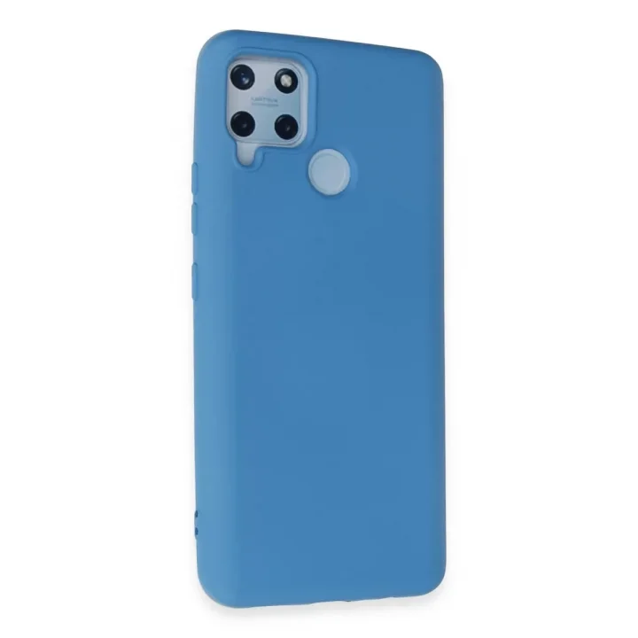Mey İthalat®  Realme C15 Kılıf Nano içi Kadife Silikon - Mavi