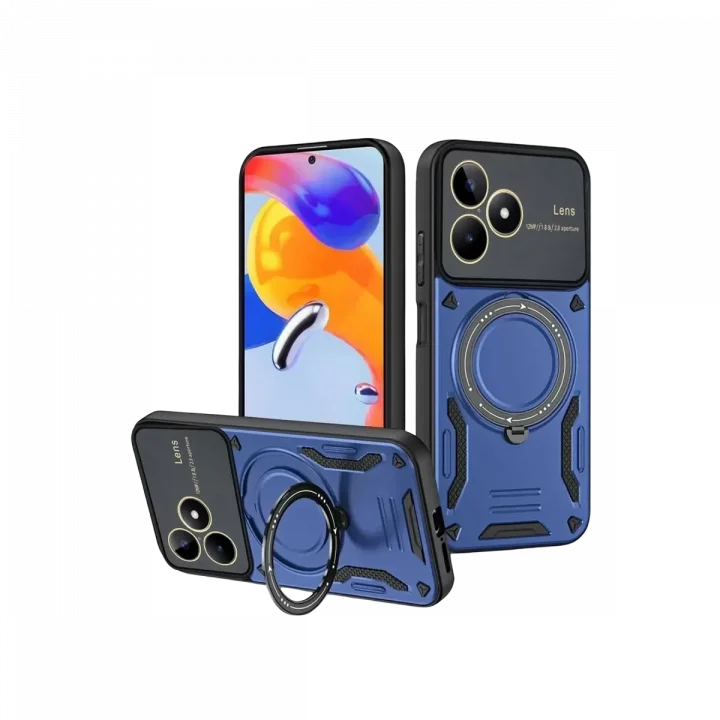 Mey İthalat®  Realme C53 Kılıf Joy Lens Standlı Kapak - Lacivert