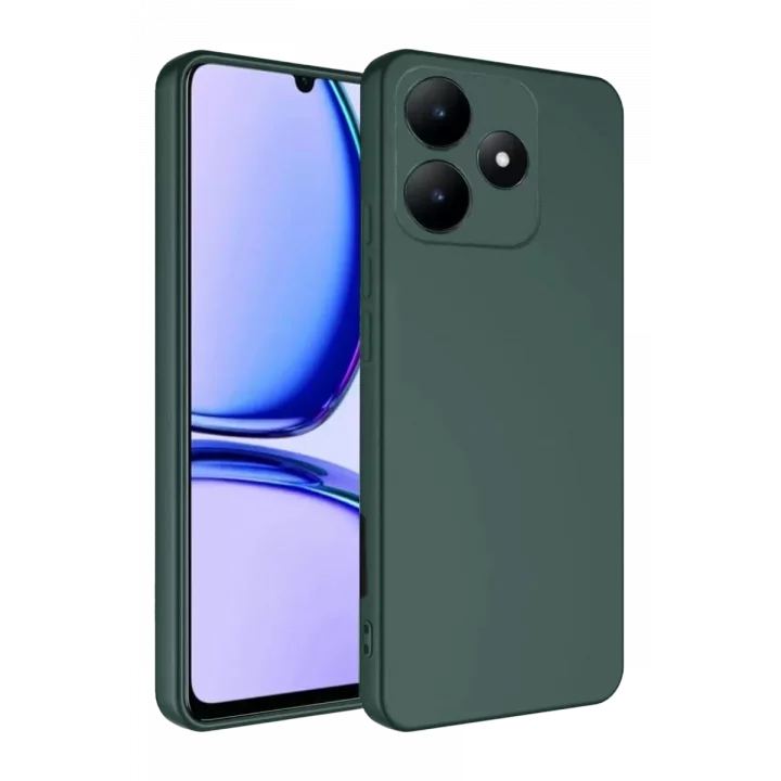 Mey İthalat®  Realme C61 Kılıf First Silikon - Koyu Yeşil