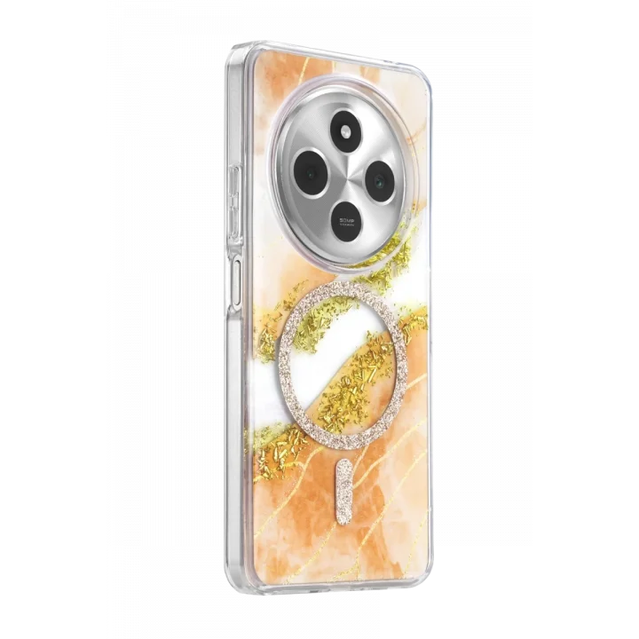 Mey İthalat®   Redmi 14C Lotus Simli Magsafe Kapak - Yeşil