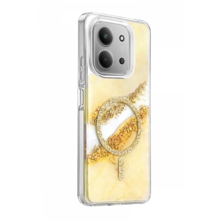 Mey İthalat®   Redmi 15C 4G Lotus Simli Magsafe Kapak - Gümüş