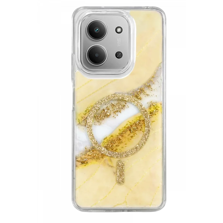 Mey İthalat®   Redmi 15C 4G Lotus Simli Magsafe Kapak - Gümüş