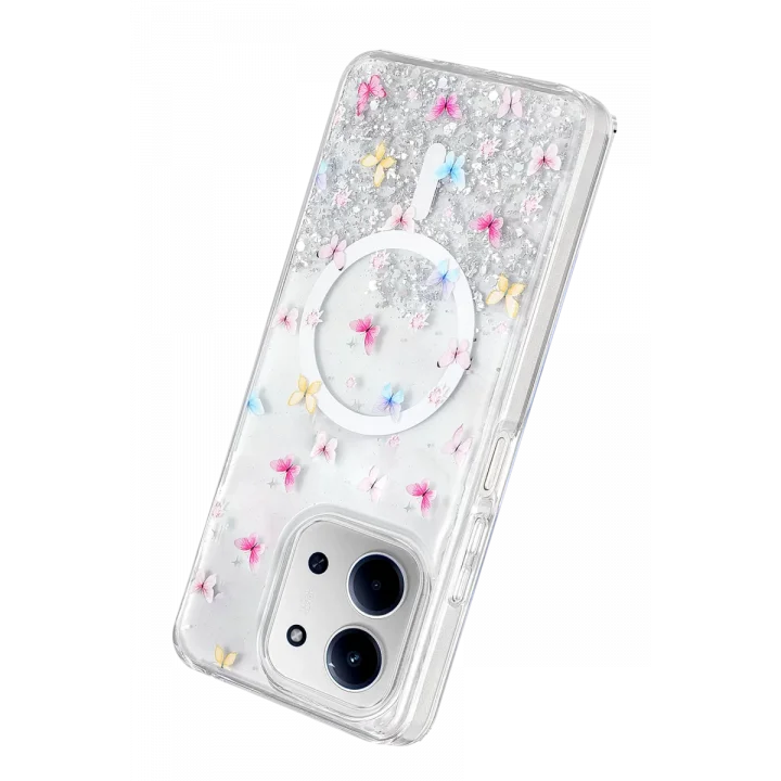 Mey İthalat®   Redmi 15C 4G Misk Simli Magsafe Kapak - Desen 4