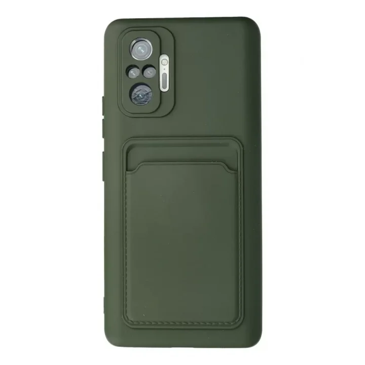 Mey İthalat®   Redmi Note 10 Pro Kılıf Kelvin Kartvizitli Silikon - Koyu Yeşil