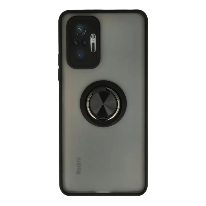Mey İthalat®   Redmi Note 10 Pro Kılıf Montreal Yüzüklü Silikon Kapak - Siyah