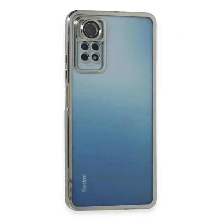 Mey İthalat®   Redmi Note 11 Pro Kılıf  Lensli Silikon - Gümüş