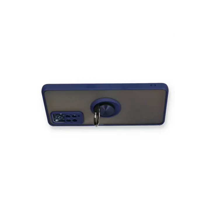 Mey İthalat®   Redmi Note 11 Pro Kılıf Montreal Yüzüklü Silikon Kapak - Lacivert