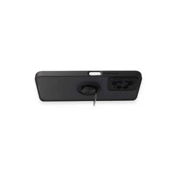 Mey İthalat®   Redmi Note 12 4G Kılıf Montreal Yüzüklü Silikon Kapak - Siyah