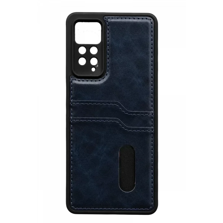 Mey İthalat®   Redmi Note 12 Pro 4G Kılıf Sara Kartvizitli Deri Kılıf - Lacivert