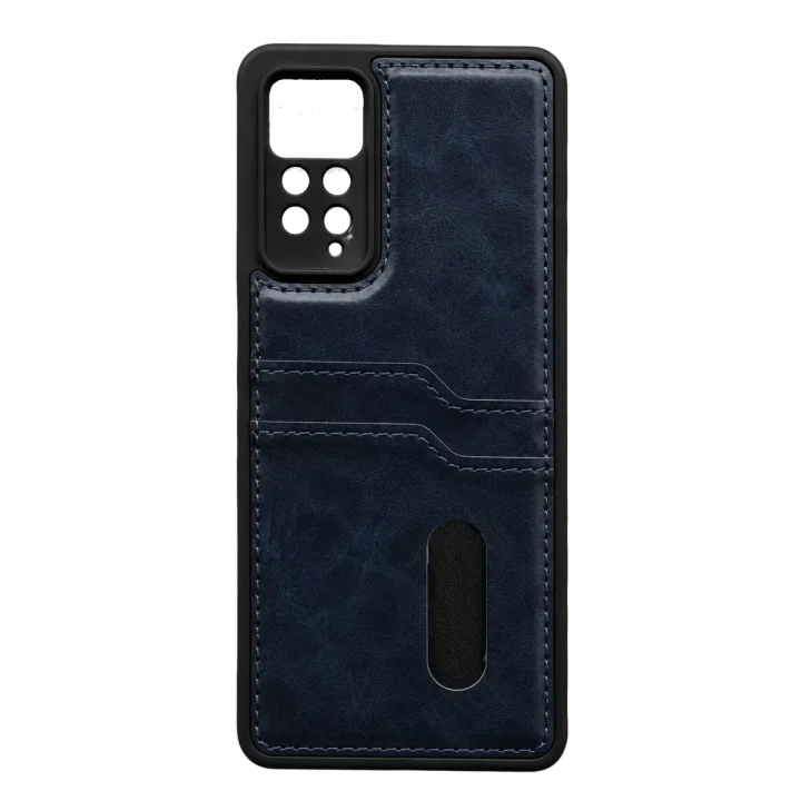 Mey İthalat®   Redmi Note 12 Pro 4G Kılıf Sara Kartvizitli Deri Kılıf - Lacivert