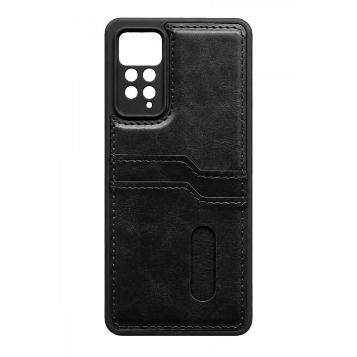 Mey İthalat®   Redmi Note 12 Pro 4G Kılıf Sara Kartvizitli Deri Kılıf - Siyah