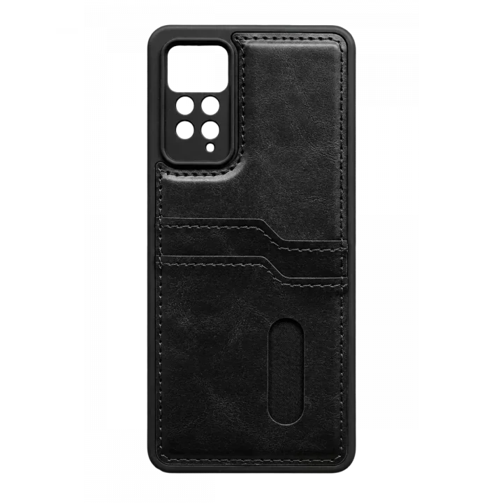 Mey İthalat®   Redmi Note 12 Pro 4G Kılıf Sara Kartvizitli Deri Kılıf - Siyah