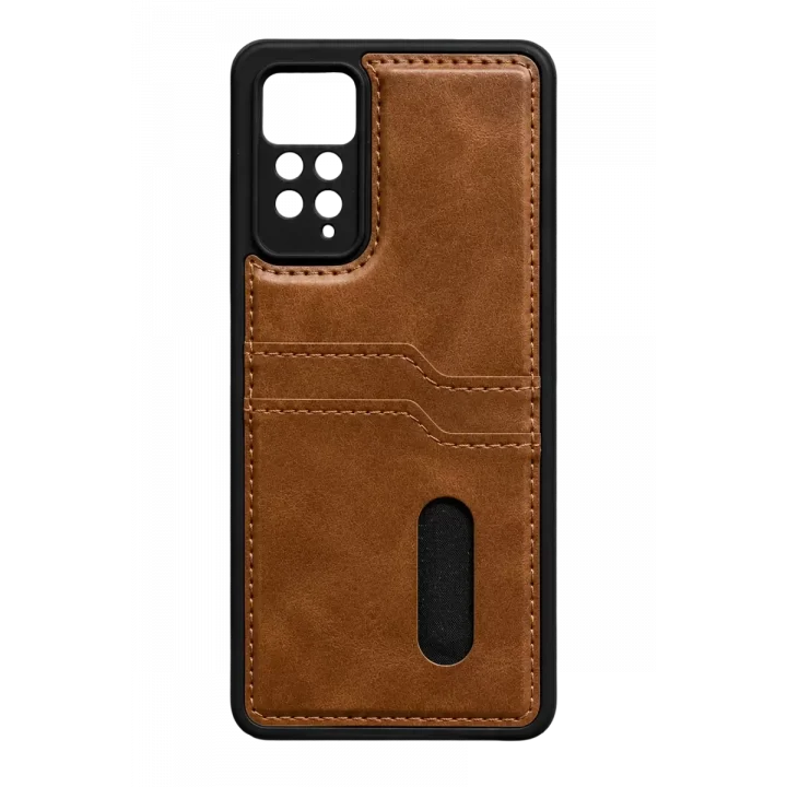 Mey İthalat®   Redmi Note 12 Pro 4G Kılıf Sara Kartvizitli Deri Kılıf - Taba