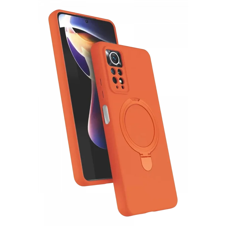 Mey İthalat®   Redmi Note 12 Pro 4G Regal Magsafe Standlı Kapak - Turuncu