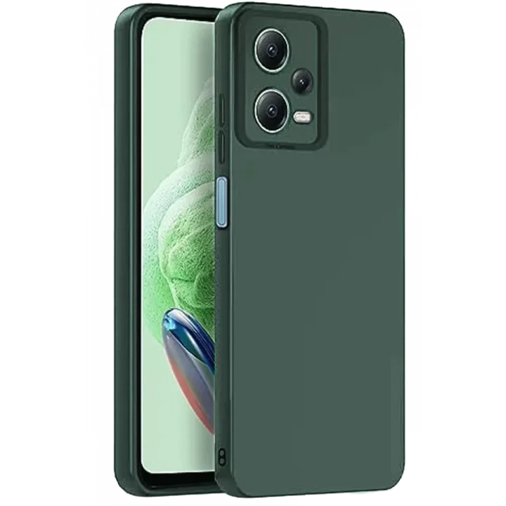Mey İthalat®   Redmi Note 12 Pro 5G Kılıf Nano içi Kadife Silikon - Koyu Yeşil