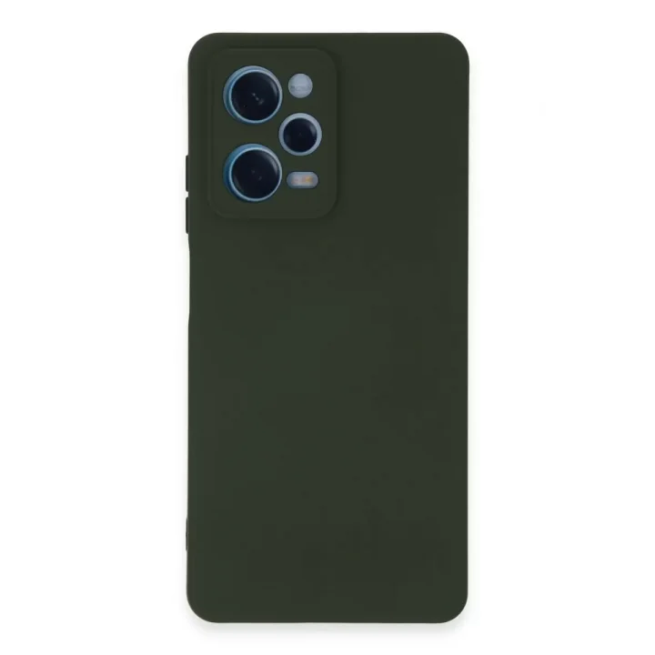 Mey İthalat®   Redmi Note 12 Pro 5G Kılıf Nano içi Kadife Silikon - Koyu Yeşil