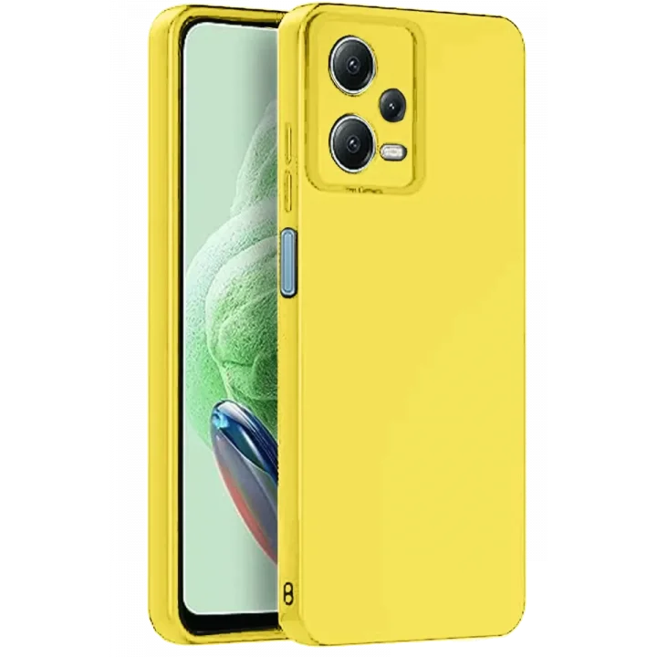 Mey İthalat®   Redmi Note 12 Pro 5G Kılıf Nano içi Kadife Silikon - Sarı