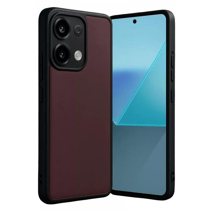 Mey İthalat®   Redmi Note 13 Pro 4G Kılıf Aras Deri Kapak - Bordo