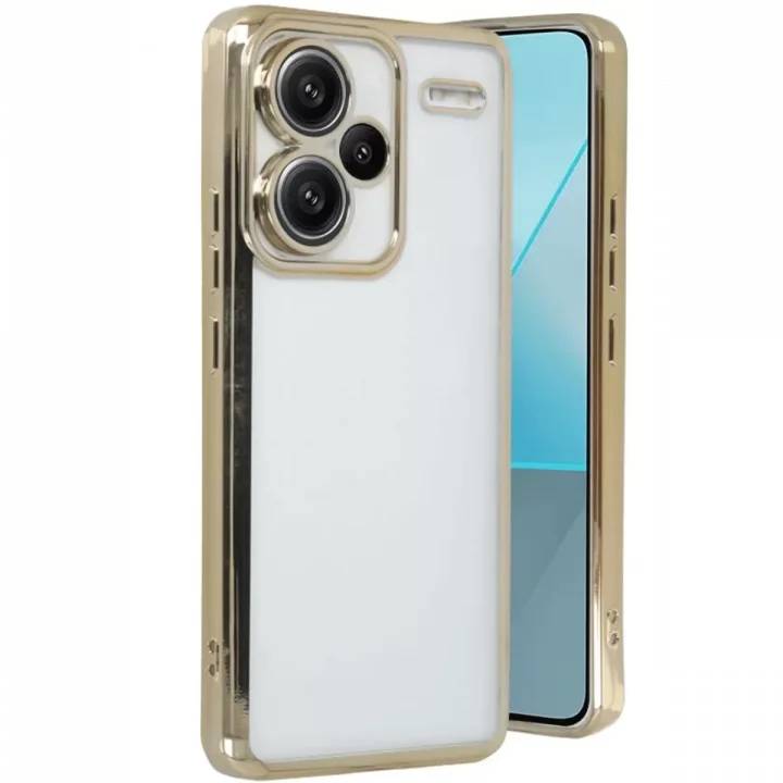 Mey İthalat®   Redmi Note 13 Pro Plus Kılıf  Lensli Silikon - Gold