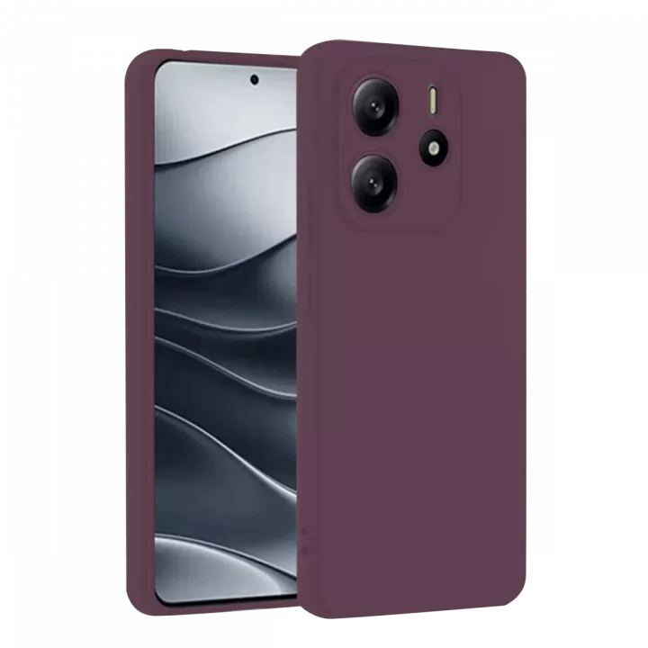 Mey İthalat®   Redmi Note 14 4G Kılıf First Silikon - Mürdüm