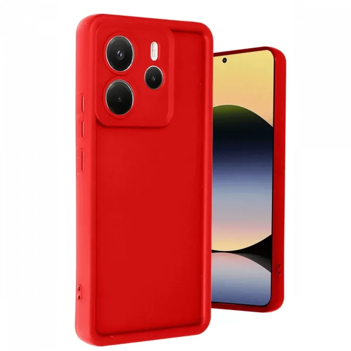 Mey İthalat®   Redmi Note 14 4G Kılıf Viera Silikon - Kırmızı