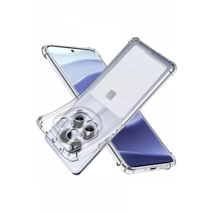 Mey İthalat®   Redmi Note 14 Pro 4G Kılıf Kart Şeffaf Silikon - Şeffaf