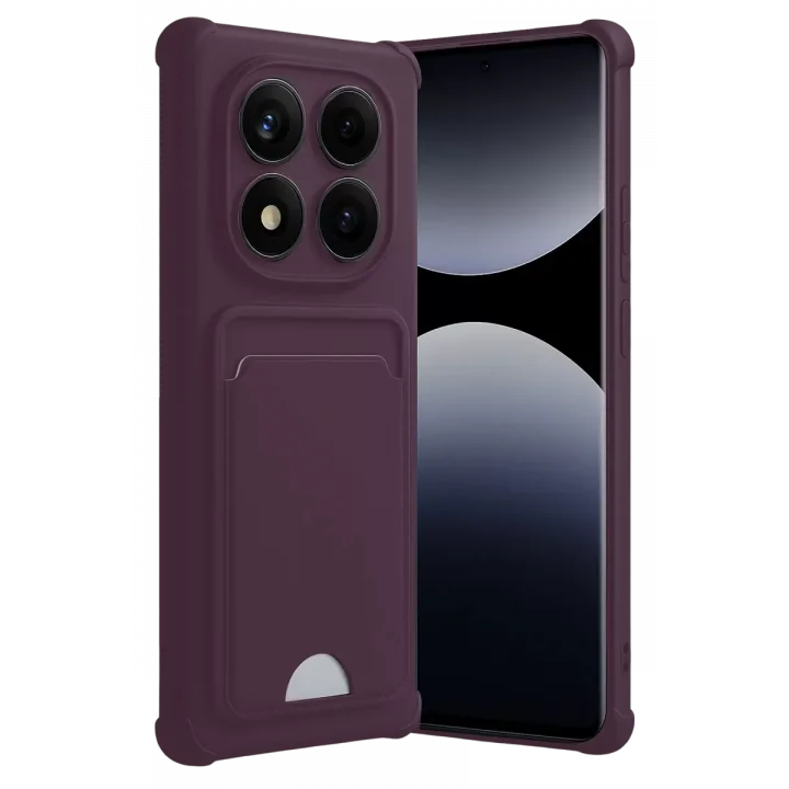 Mey İthalat®   Redmi Note 14 Pro Plus Kelvin Kartvizitli Silikon - Derin Mor
