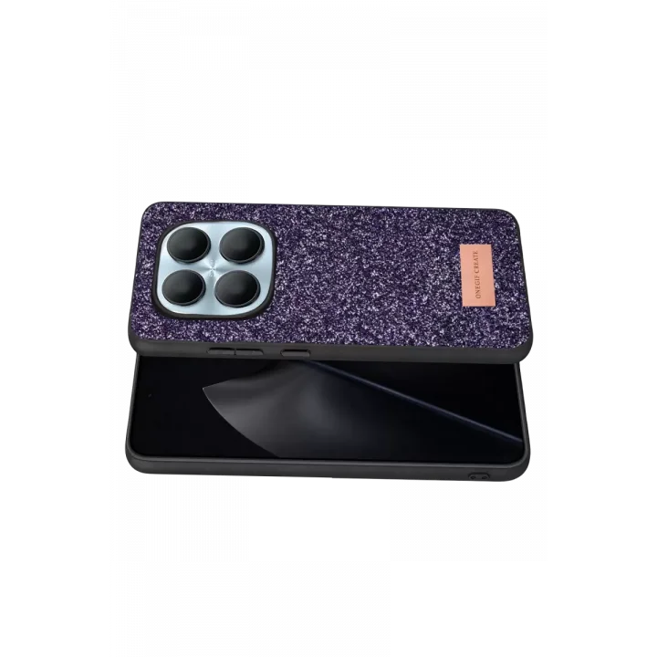 Mey İthalat®   Redmi Note 15 4G Bright Simli Kapak - Derin Mor
