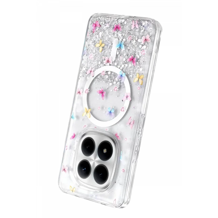 Mey İthalat®   Redmi Note 15 4G Misk Simli Magsafe Kapak - Desen 4
