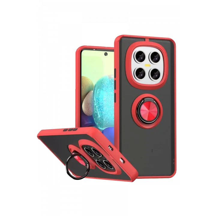 Mey İthalat®   Redmi Note 15 4G Montreal Yüzüklü Silikon Kapak - Kırmızı