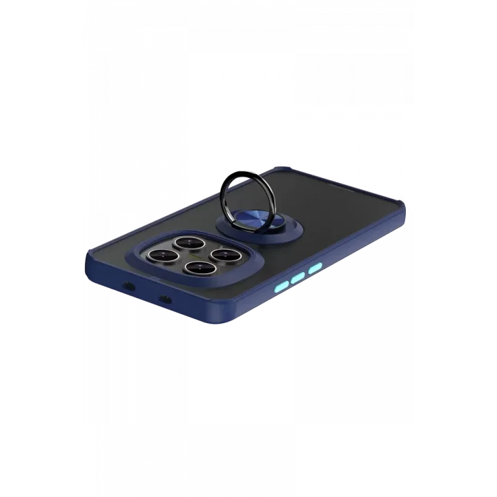Mey İthalat®   Redmi Note 15 4G Montreal Yüzüklü Silikon Kapak - Lacivert